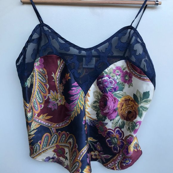 Vintage California Miss Silk and Lace Intimate Tank Top Size Medium - Picture 2 of 9